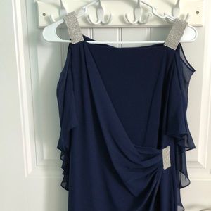 MSK 3/4 Sleeve Cold-Shoulder Embellished Sheath Dress